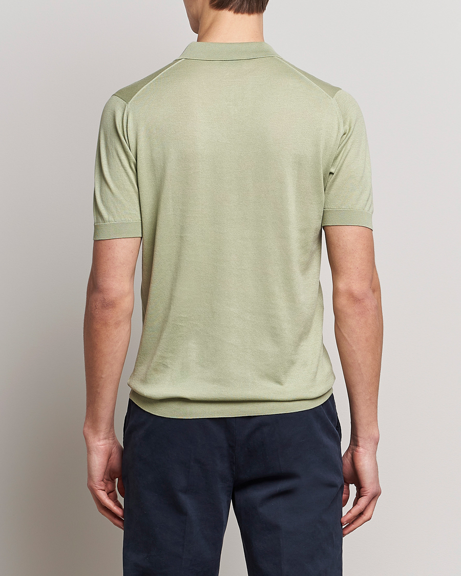 Herre | Polotrøjer | John Smedley | Adrian Slim Fit Sea Island Polo Desert Green