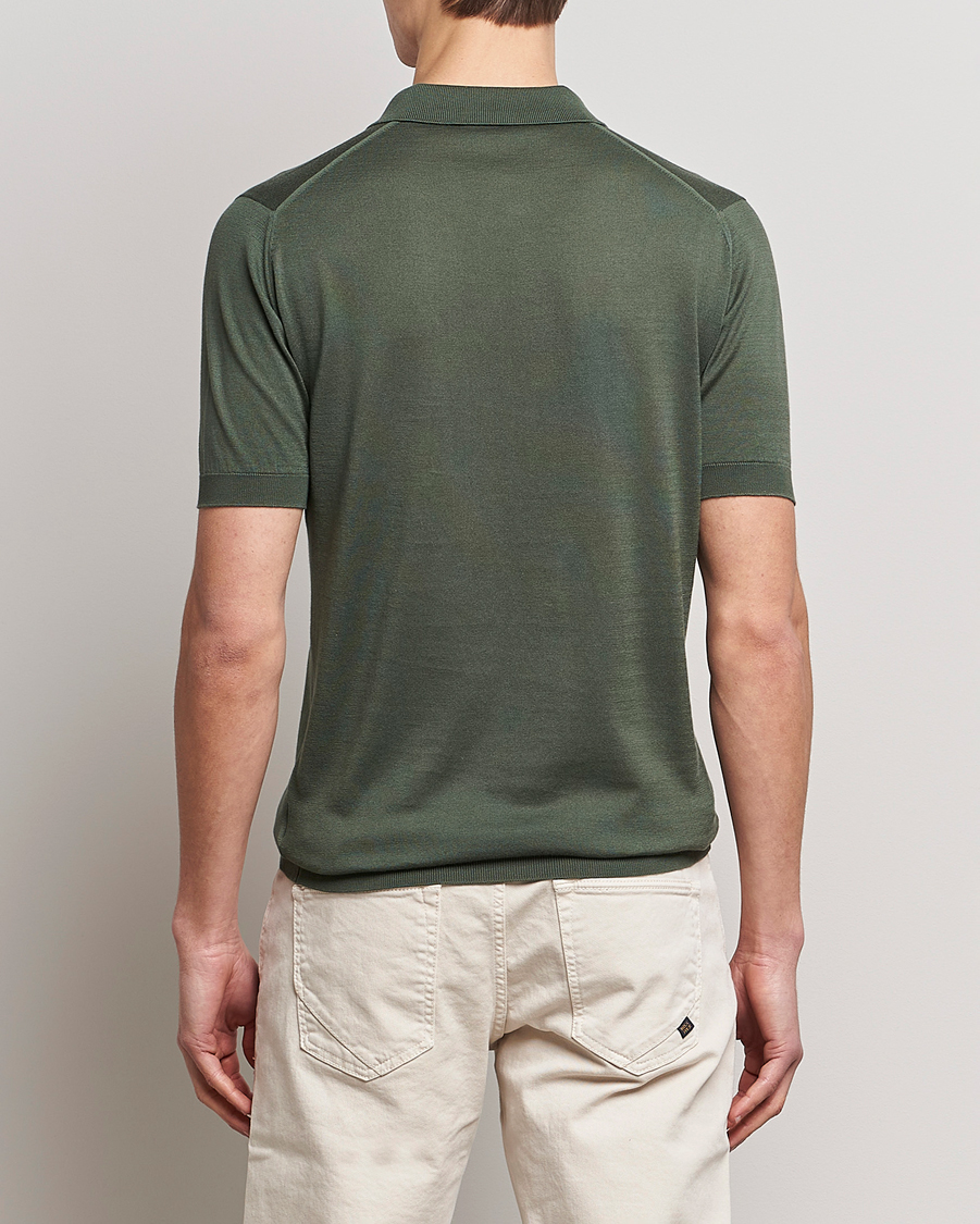 Herre | Polotrøjer | John Smedley | Adrian Slim Fit Sea Island Polo Palm Green