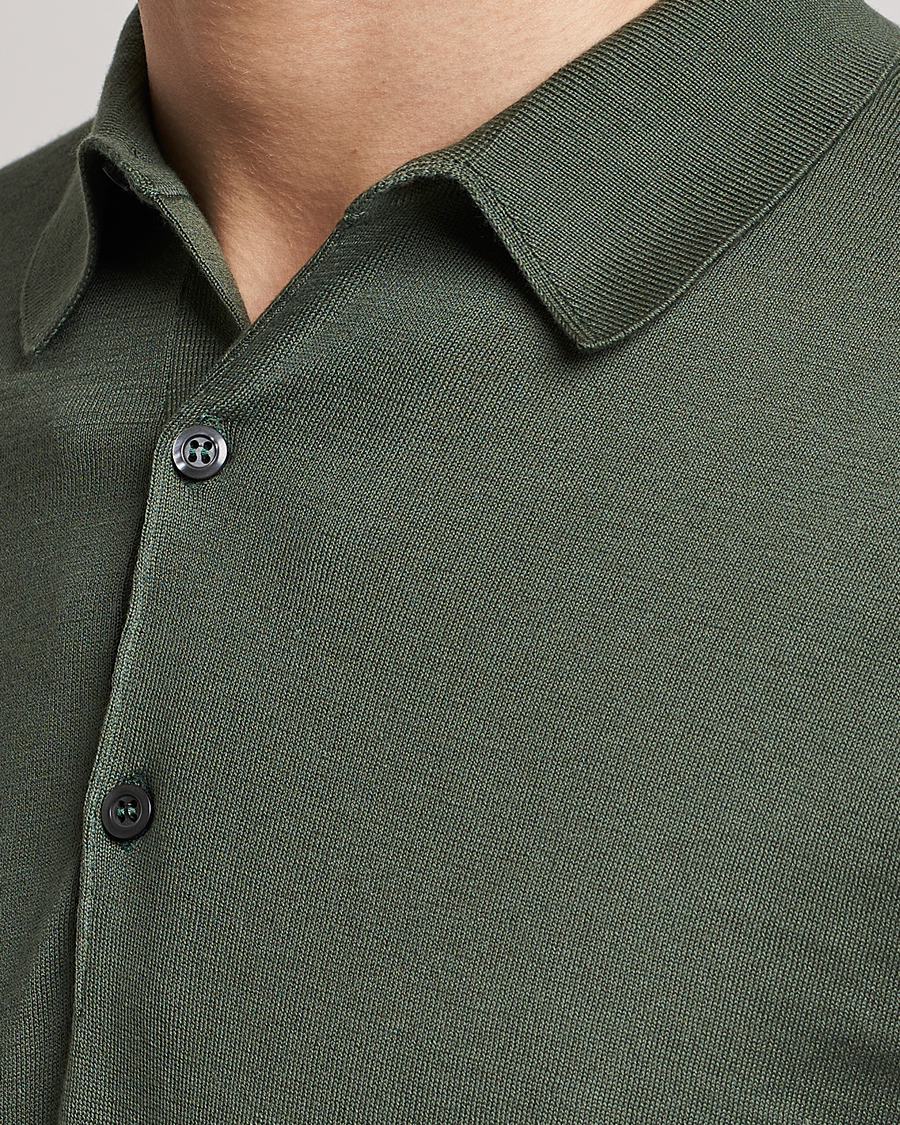 Herre | Polotrøjer | John Smedley | Adrian Slim Fit Sea Island Polo Palm Green