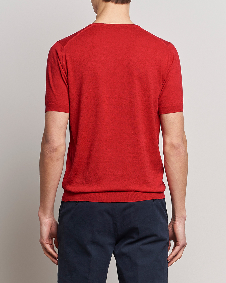 Herre | T-Shirts | John Smedley | Belden Wool/Cotton T-Shirt Ruby