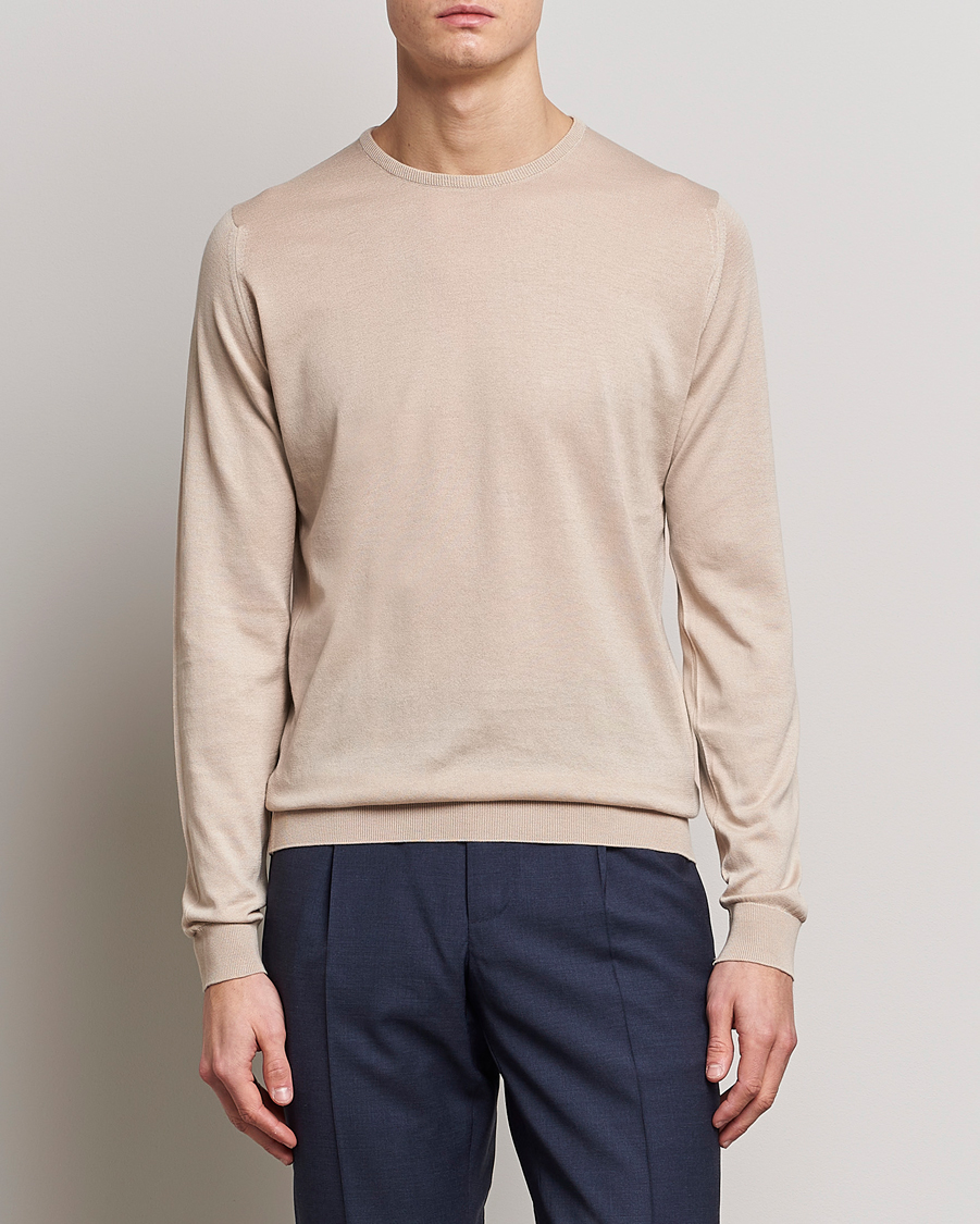 Herre | Trøjer | John Smedley | Hatfield Sea Island Crew Neck Almond