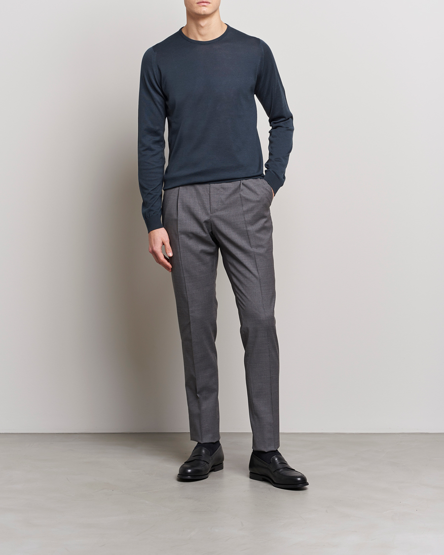 Herre | Trøjer | John Smedley | Hatfield Sea Island Crew Neck Granite