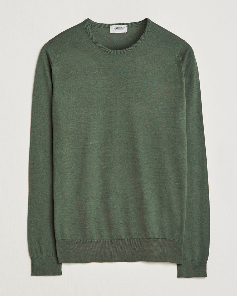 Herre | Trøjer | John Smedley | Hatfield Sea Island Crew Neck Palm Green