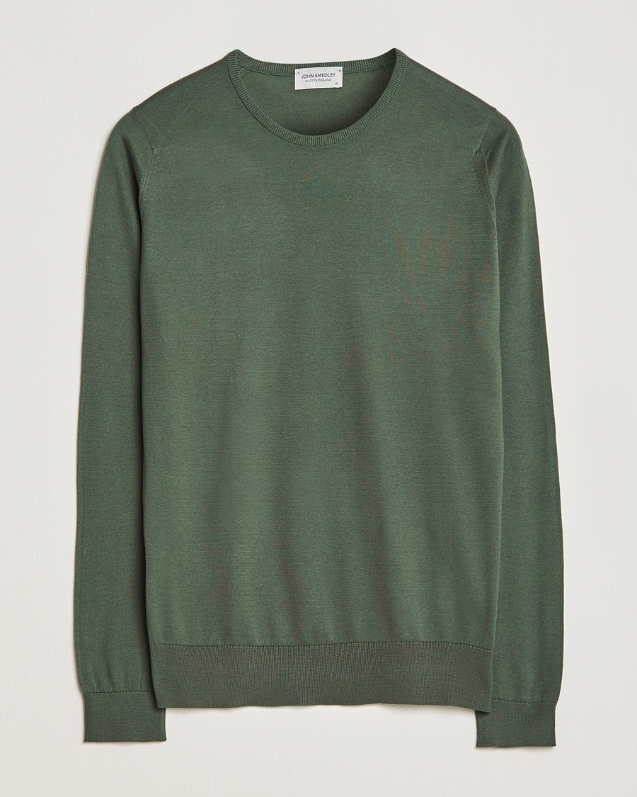 Herre |  | John Smedley | Hatfield Sea Island Crew Neck Palm Green