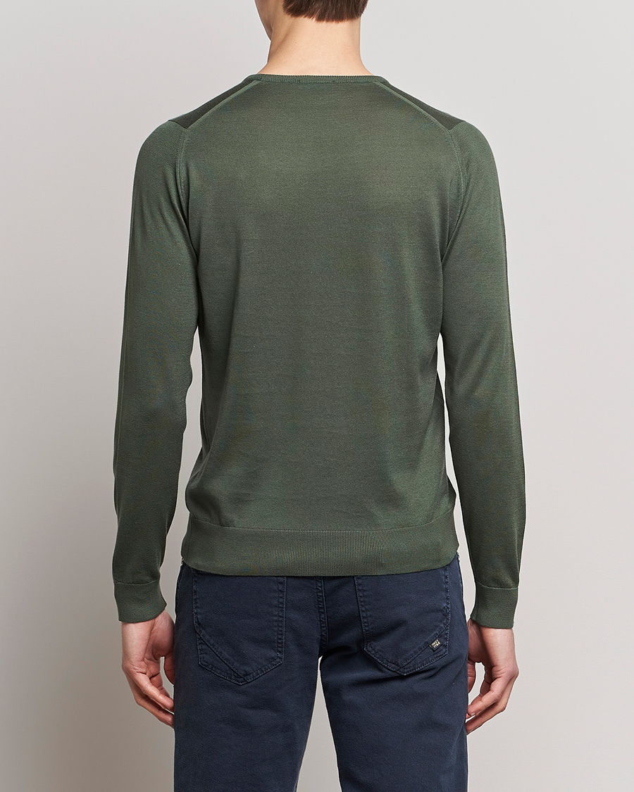Herre | Trøjer | John Smedley | Hatfield Sea Island Crew Neck Palm Green