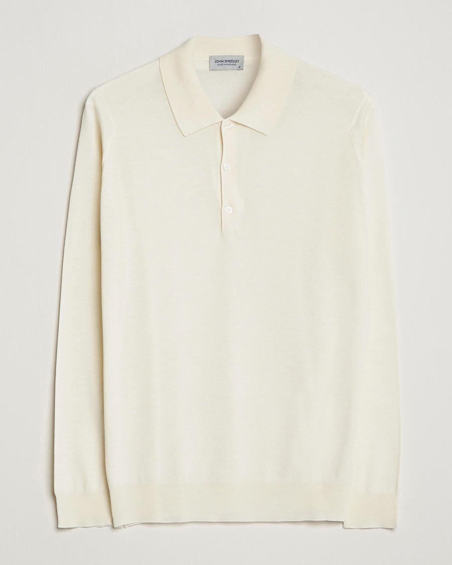 Herre | Trøjer | John Smedley | Belper Wool/Cotton Polo Pullover Latte