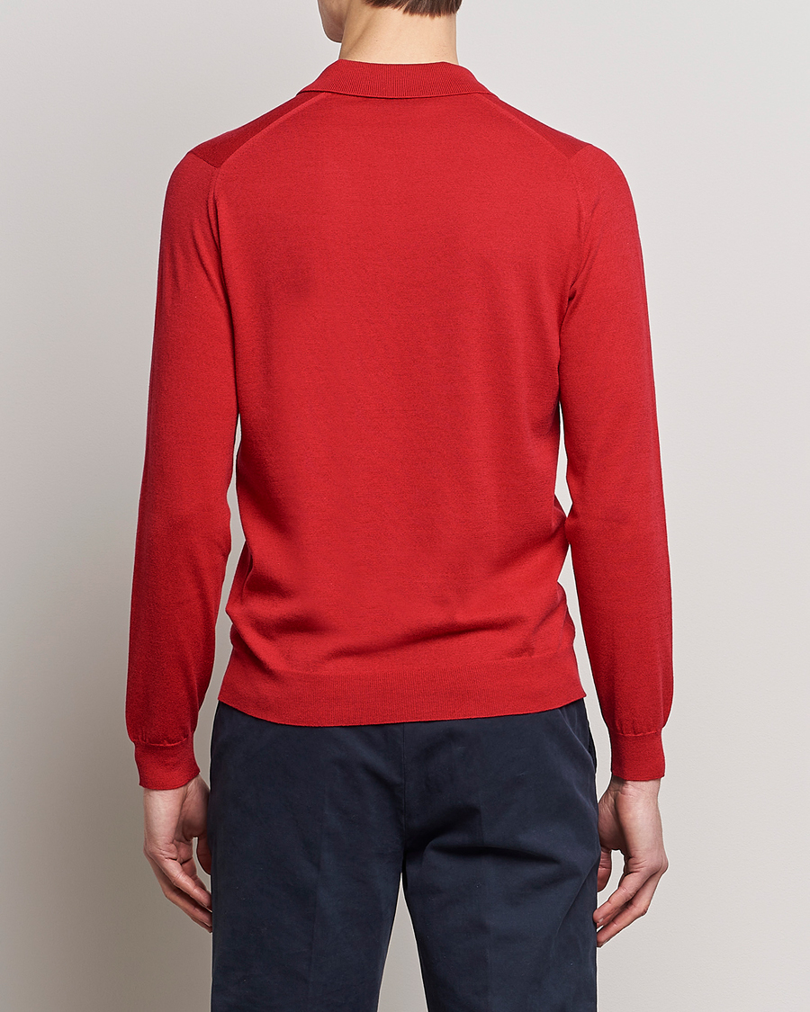 Herre | Trøjer | John Smedley | Belper Wool/Cotton Polo Pullover Ruby