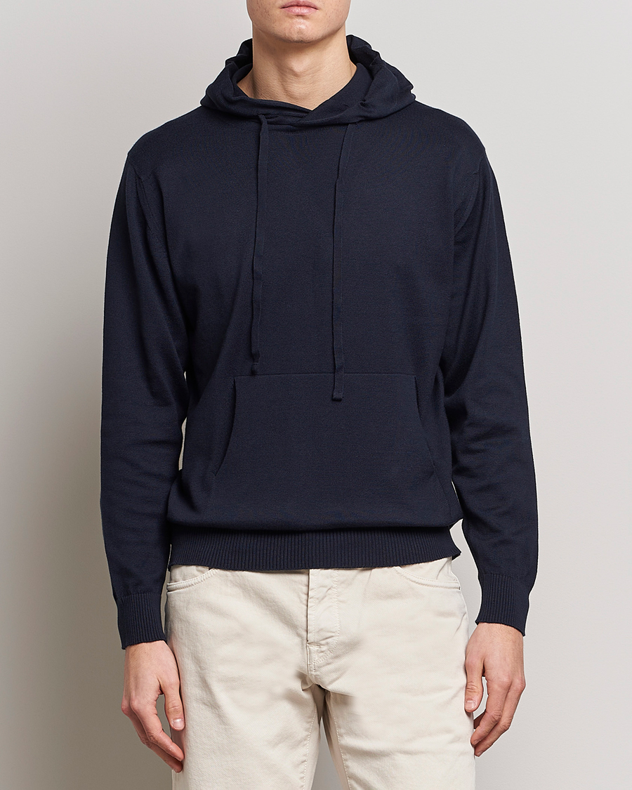 Herre | Trøjer | John Smedley | Sundown Sea Island Hoodie Navy