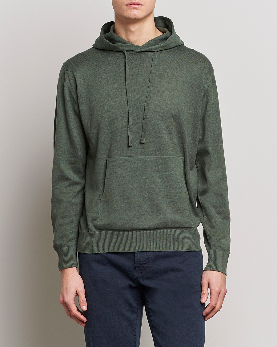 Herre | Trøjer | John Smedley | Sundown Sea Island Hoodie Palm Green