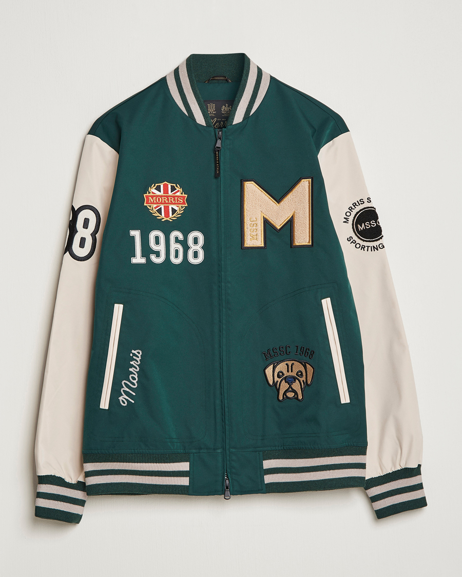 Morris Ramsey Nylon Baseball Jacket Green/White CareOfCarl.dk