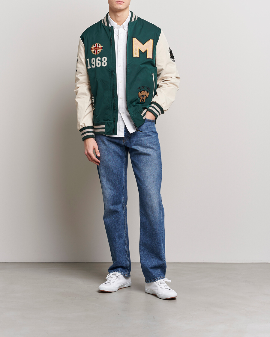 Morris Ramsey Nylon Baseball Jacket Green/White CareOfCarl.dk