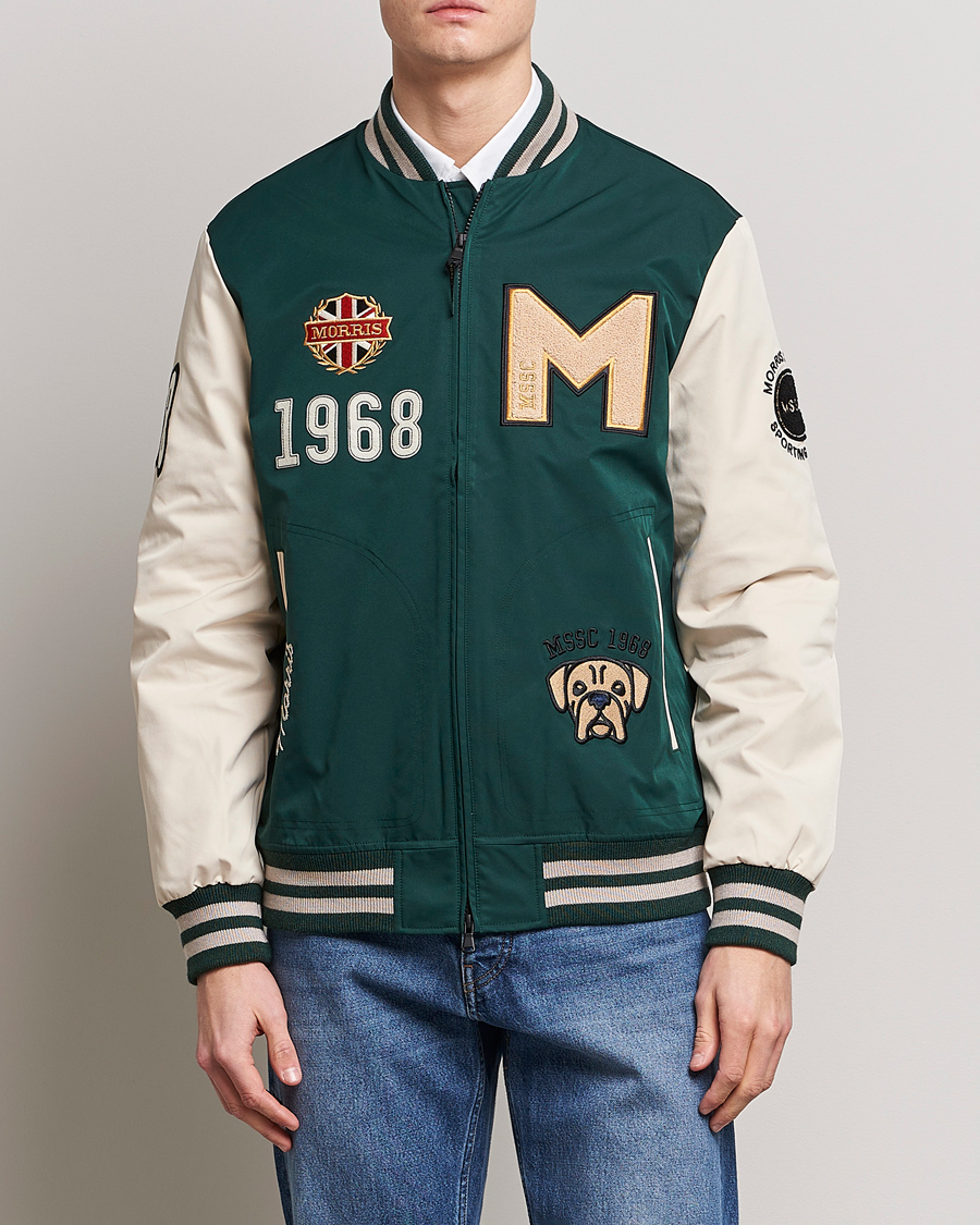 Morris Ramsey Nylon Baseball Jacket Green/White CareOfCarl.dk