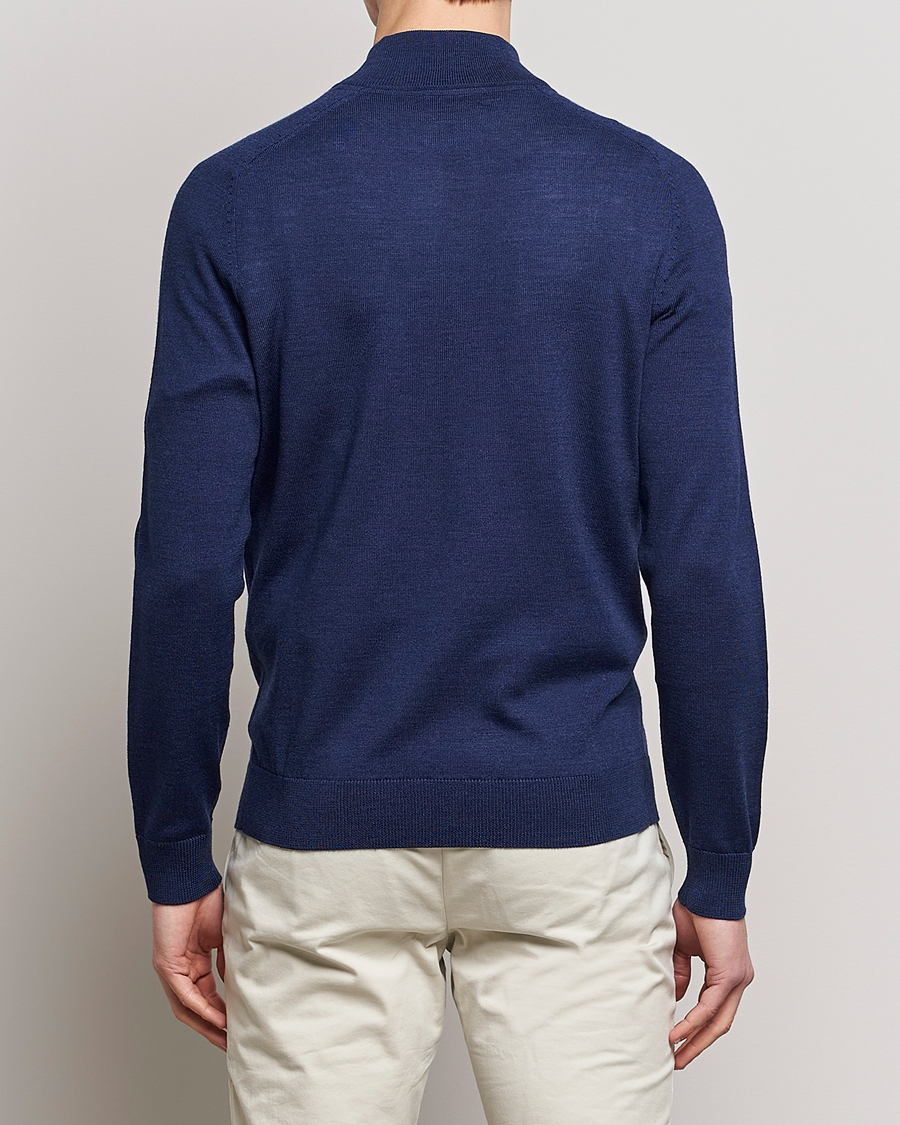 Herre | Trøjer | Morris | John Merino Half Zip Blue