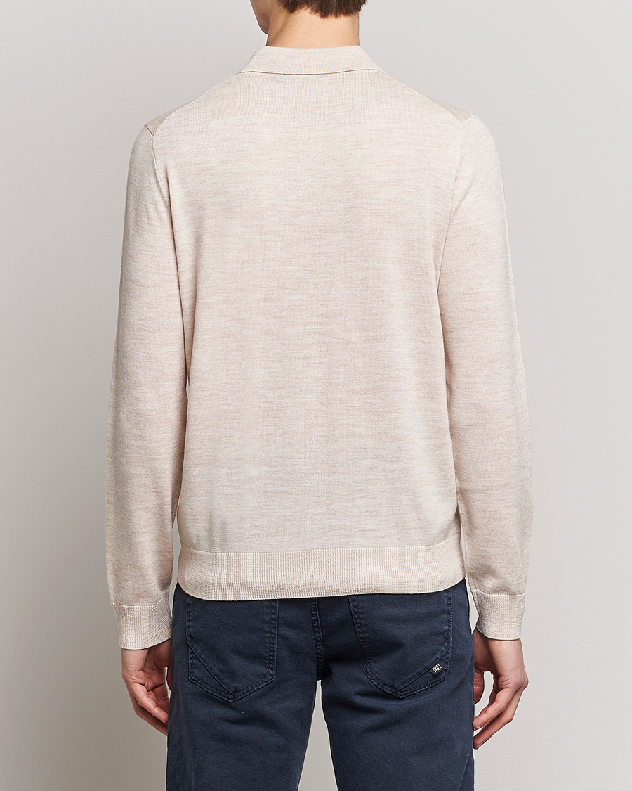 Herre | Trøjer | Morris | Merino Knitted Polo Beige