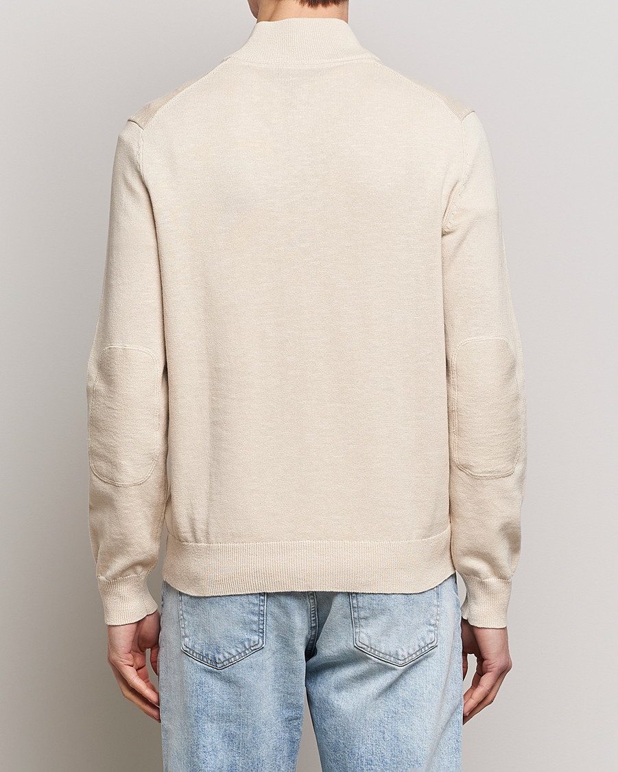 Herre | Trøjer | Morris | Harold Cotton/Linen Summer Half Zip Ecru