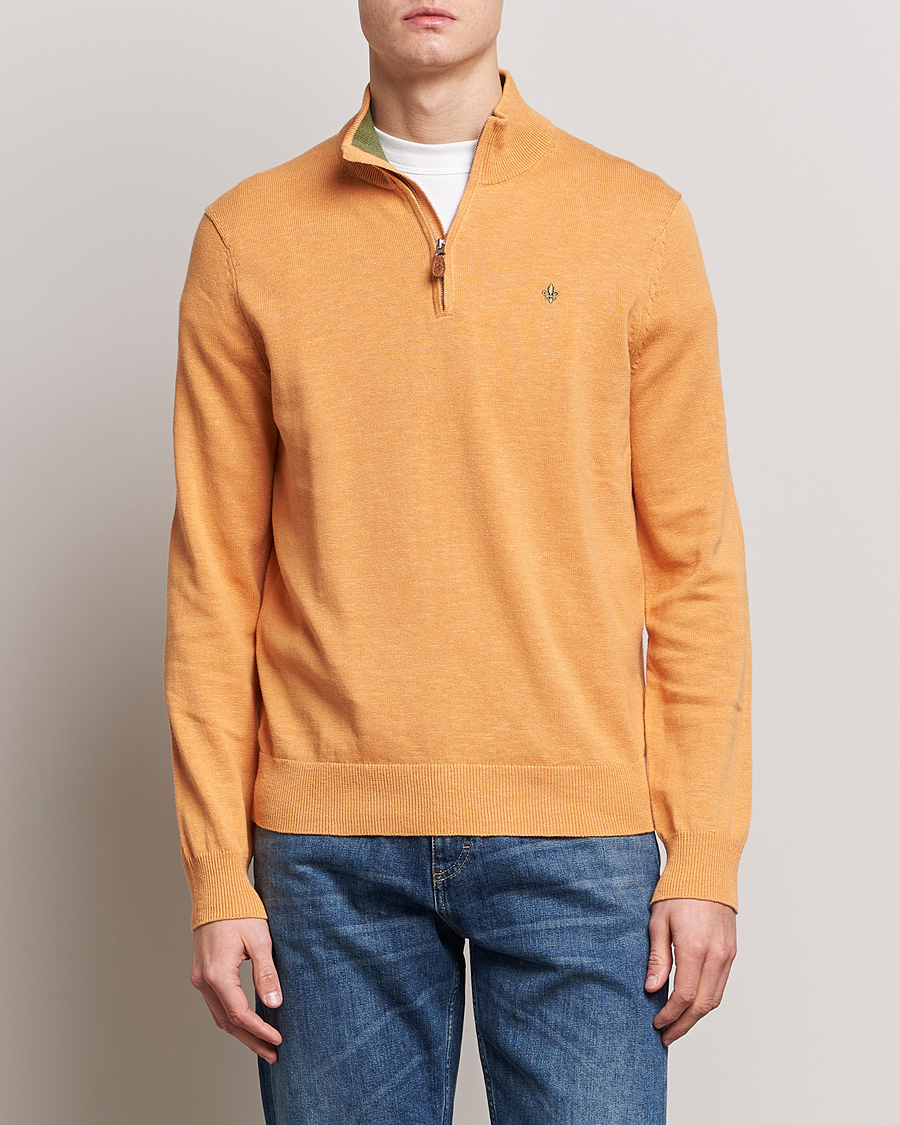 Herre |  | Morris | Harold Cotton/Linen Summer Half Zip Orange