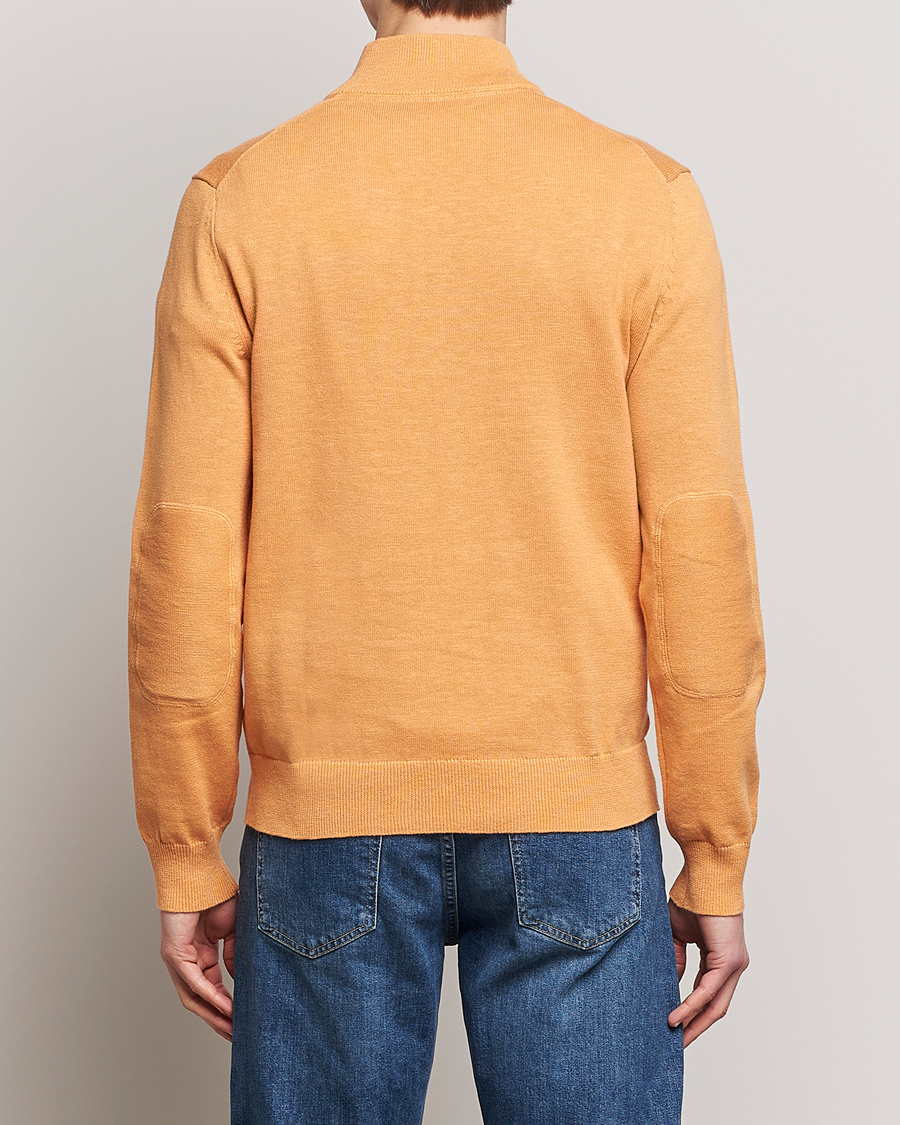 Herre | Trøjer | Morris | Harold Cotton/Linen Summer Half Zip Orange