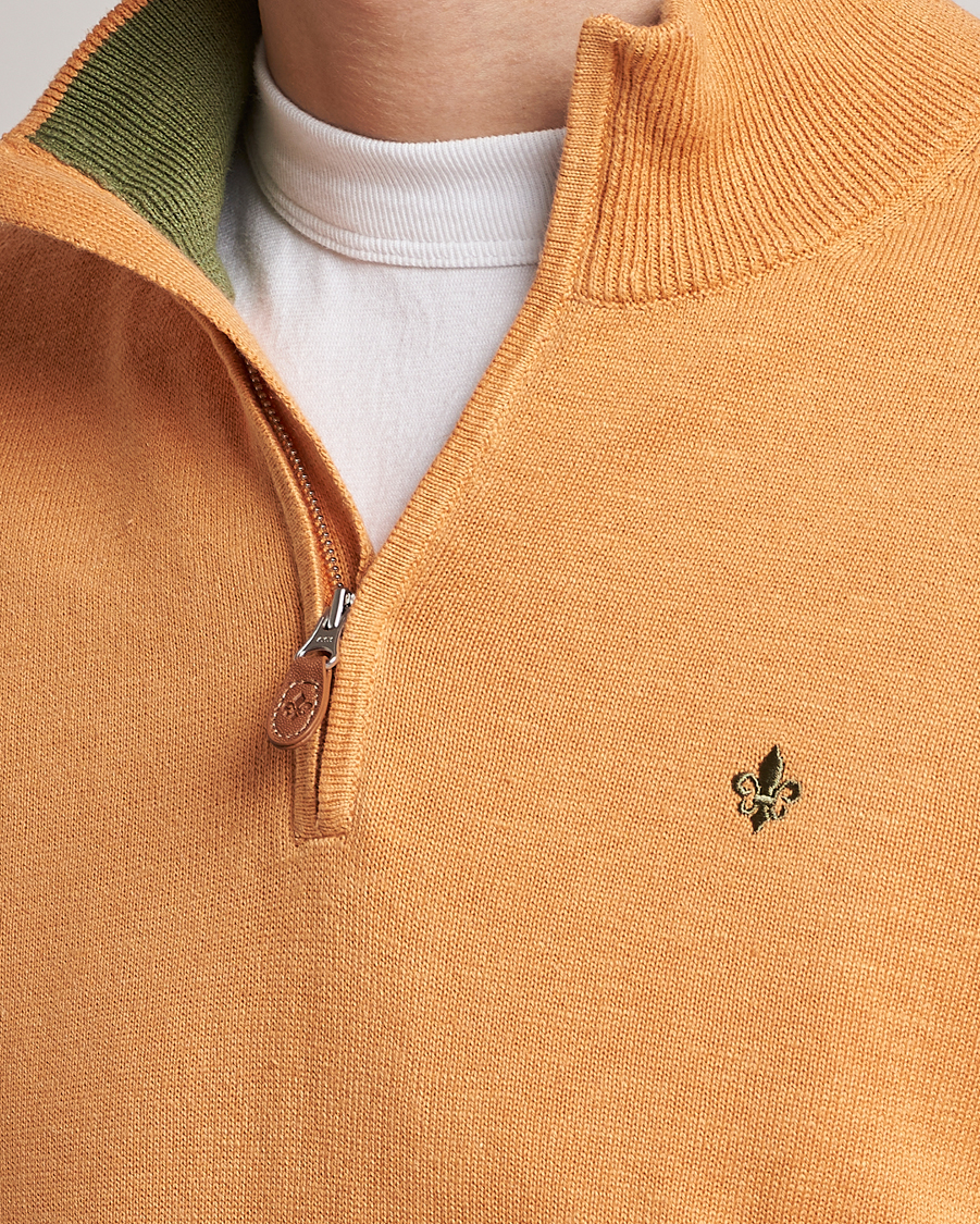 Herre | Trøjer | Morris | Harold Cotton/Linen Summer Half Zip Orange