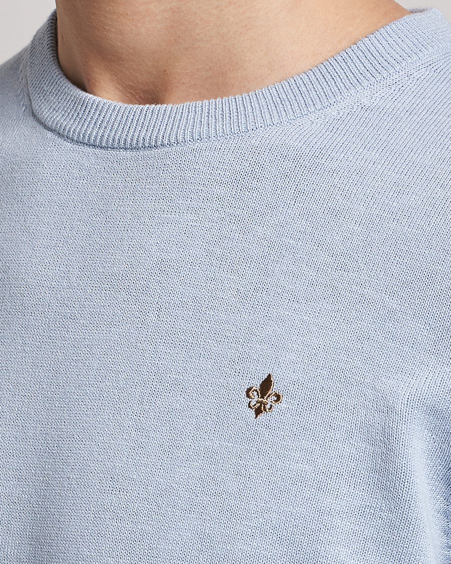 Herre | Trøjer | Morris | Harold Cotton/Linen Summer Crew Neck Light Blue