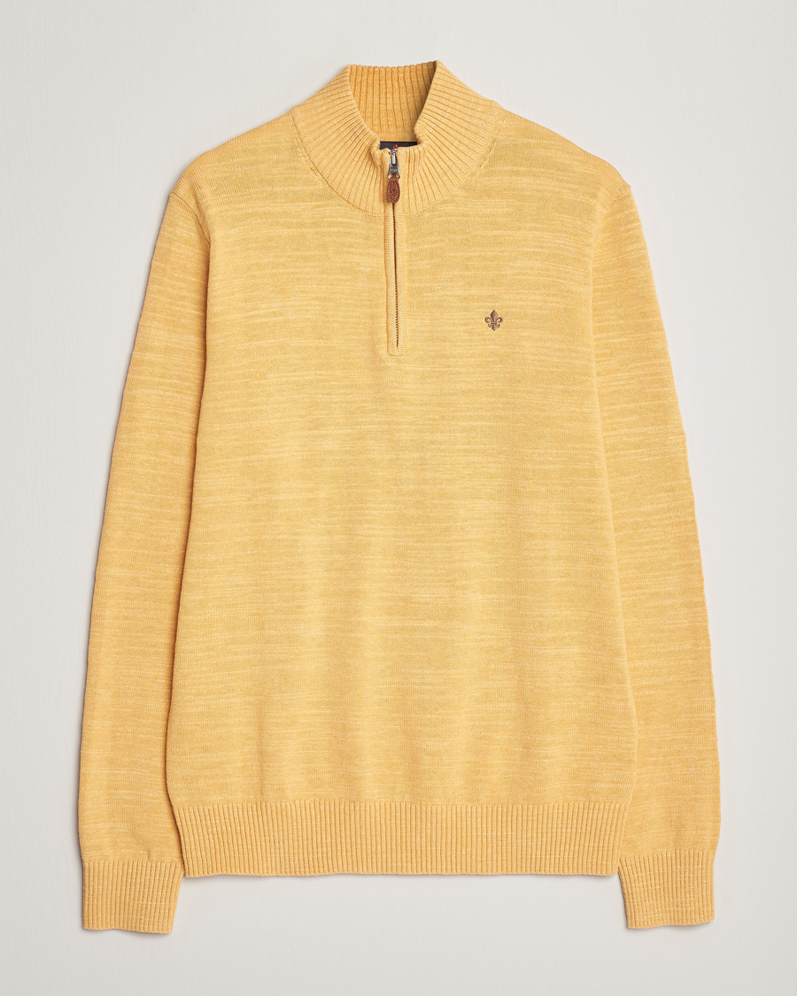 Herre | Trøjer | Morris | Randall Cotton Half Zip Yellow
