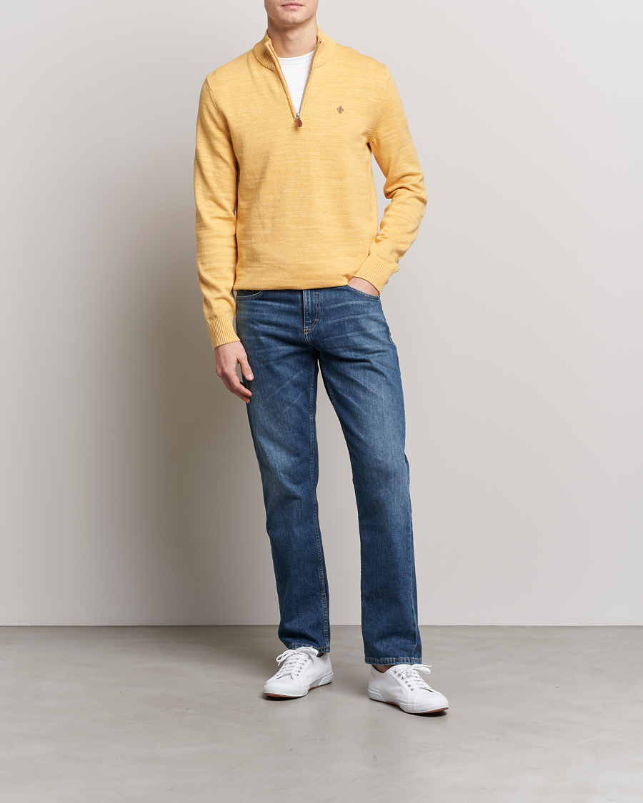 Herre | Trøjer | Morris | Randall Cotton Half Zip Yellow