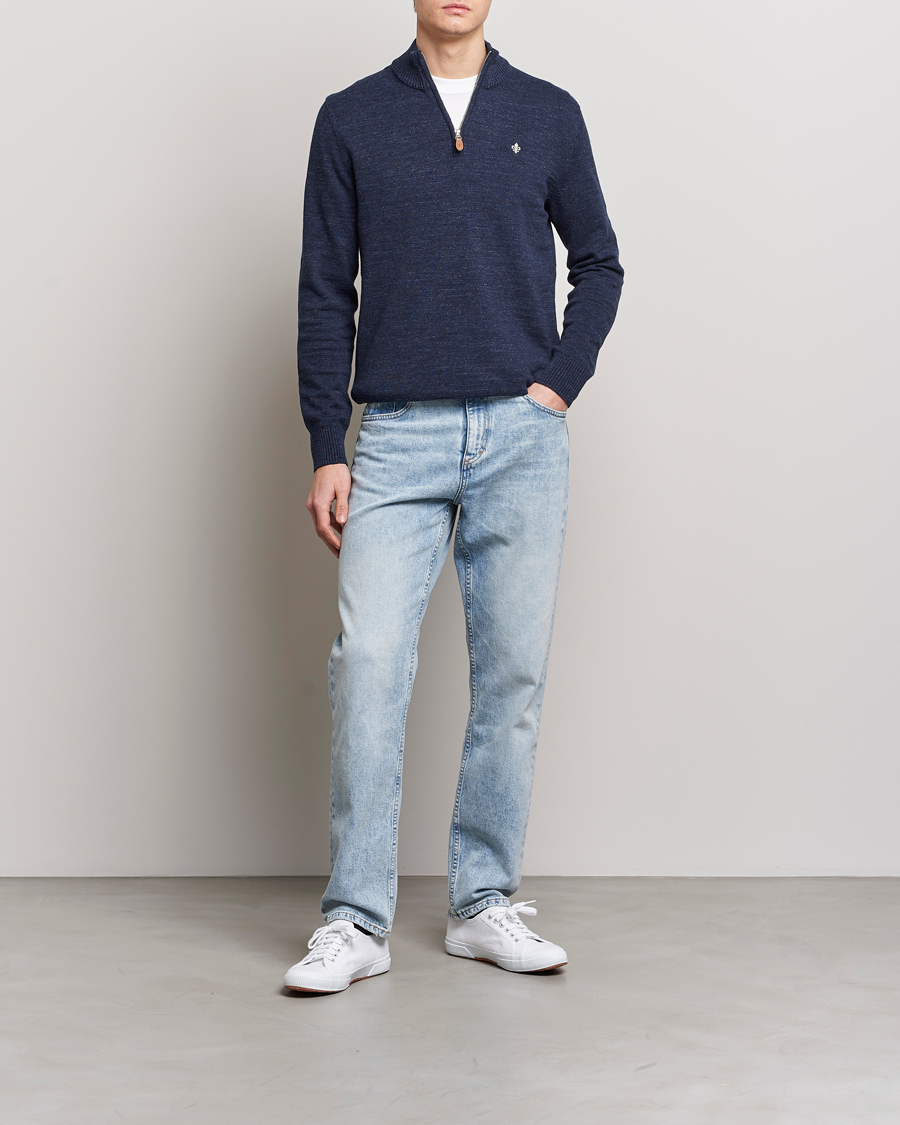 Herre | Trøjer | Morris | Randall Cotton Half Zip Navy