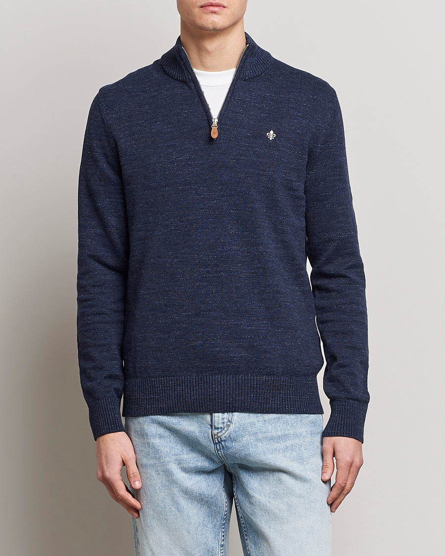 Herre | Trøjer | Morris | Randall Cotton Half Zip Navy