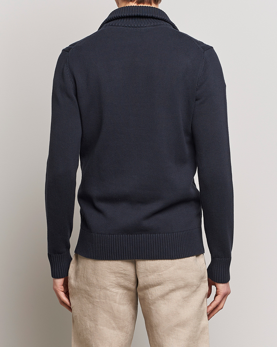 Herre | Trøjer | Morris | Raymond Cable Half Zip Old Blue