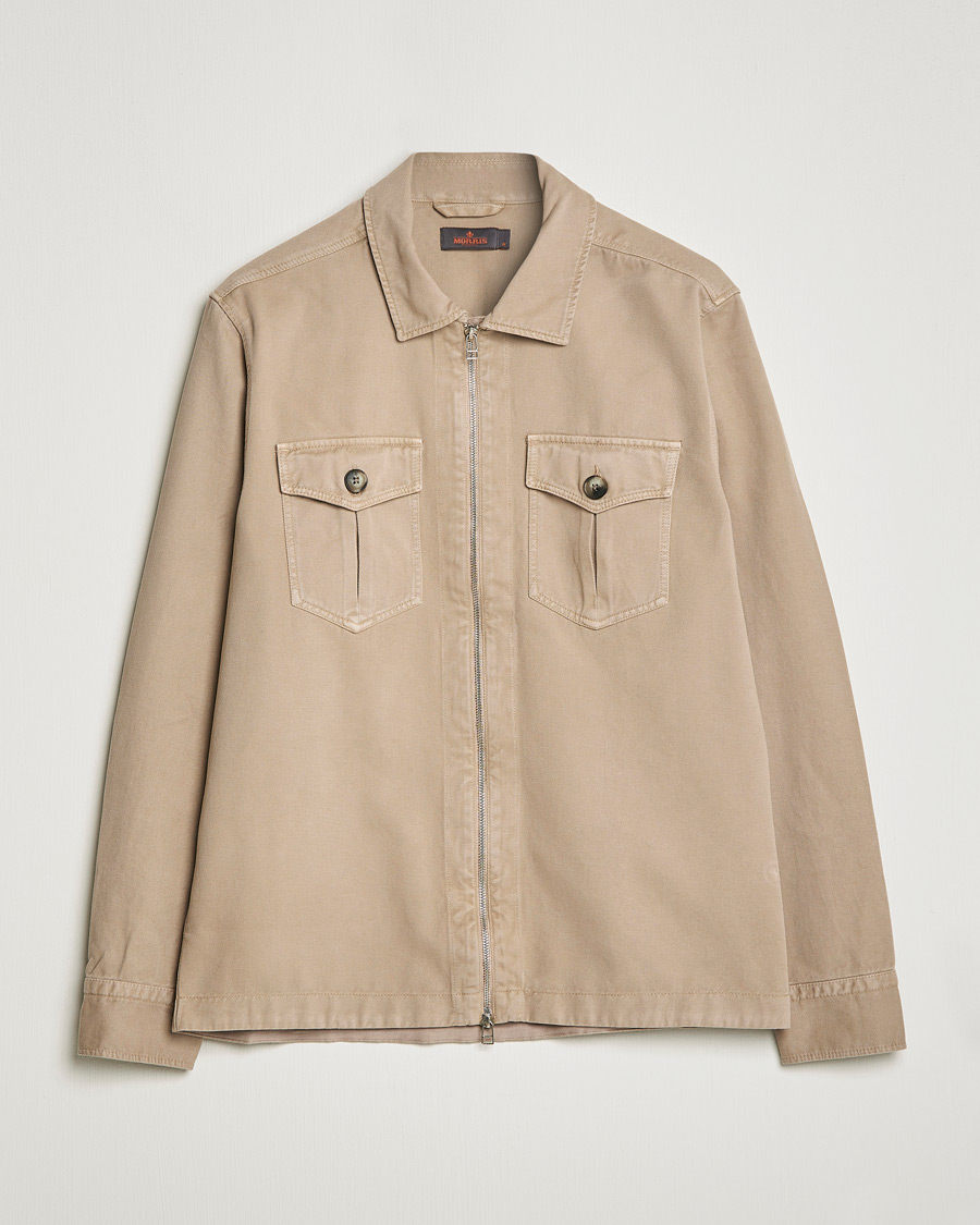 Herre | Skjorter | Morris | Brayden Zip Overshirt Khaki