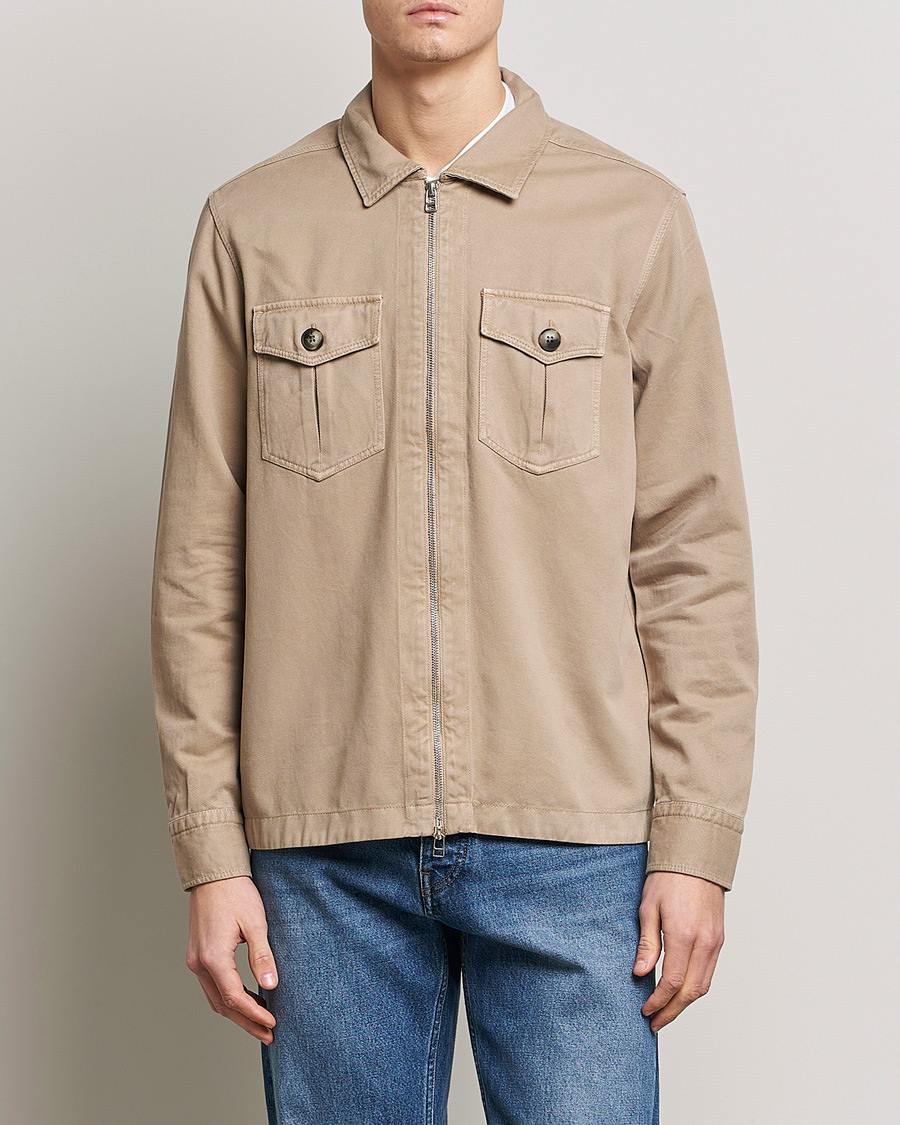Herre |  | Morris | Brayden Zip Overshirt Khaki