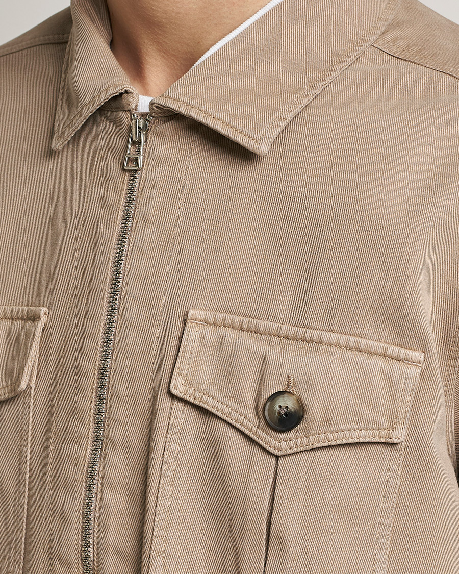Herre | Skjorter | Morris | Brayden Zip Overshirt Khaki