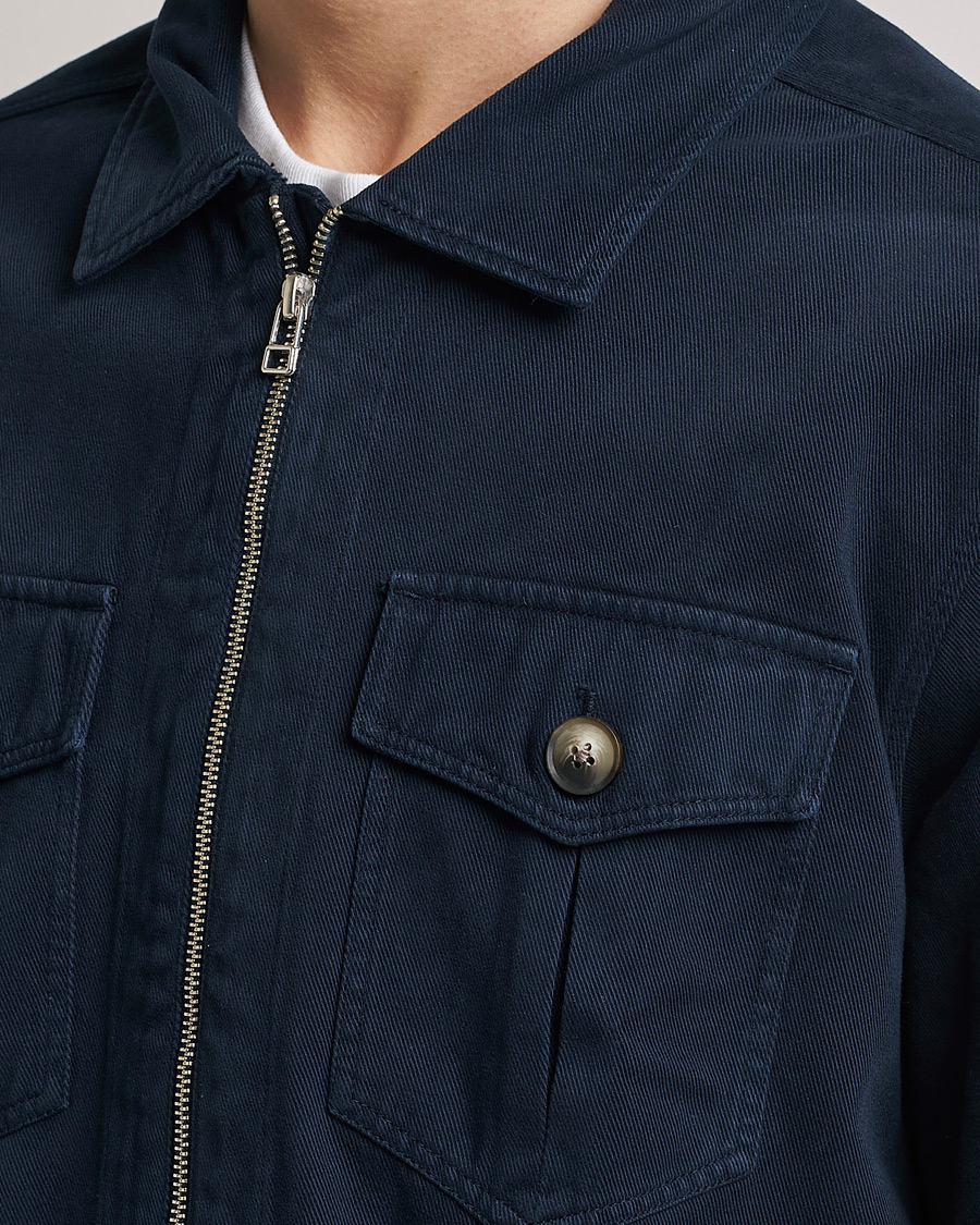 Herre | Skjorter | Morris | Brayden Zip Overshirt Old Blue