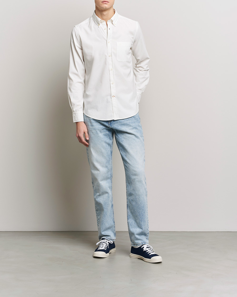 Herre | Skjorter | Morris | Summer Corduroy Shirt Off White