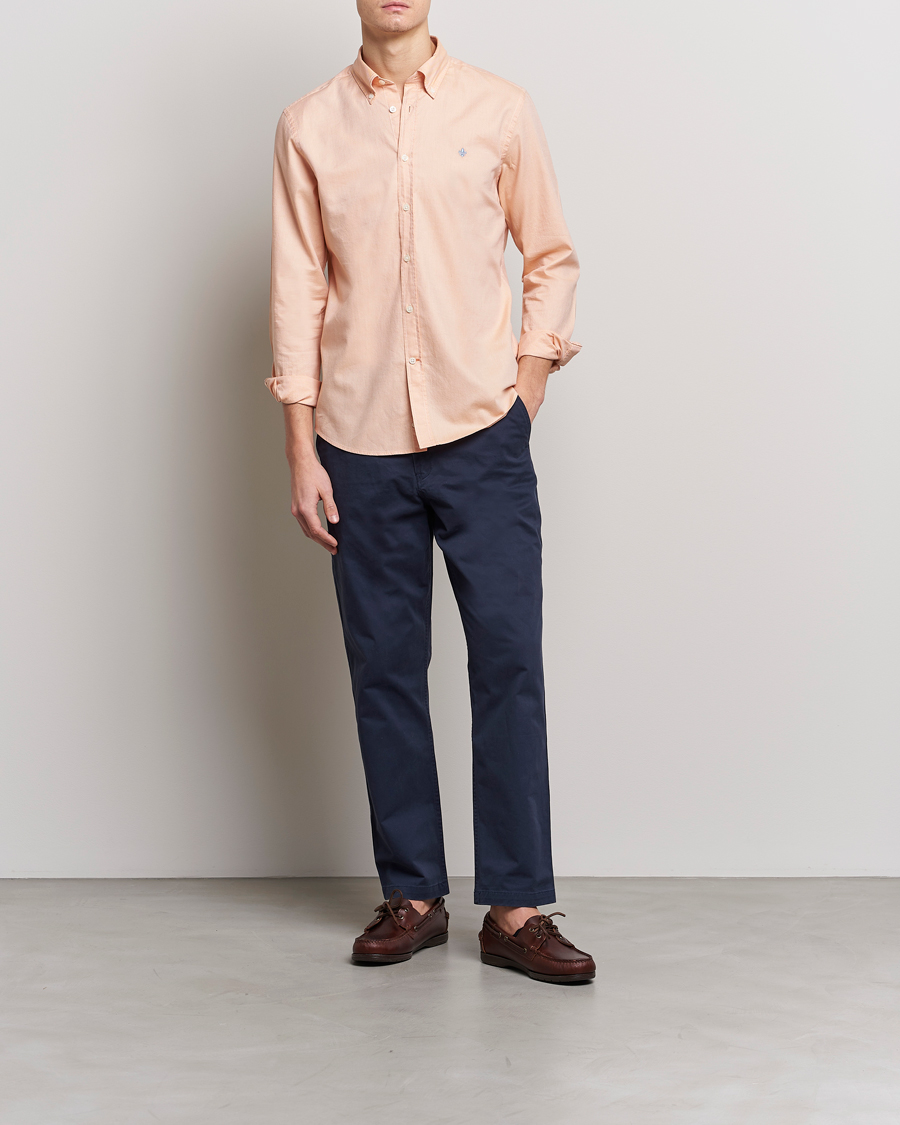 Herre | Skjorter | Morris | Structured Washed Button Down Shirt Orange