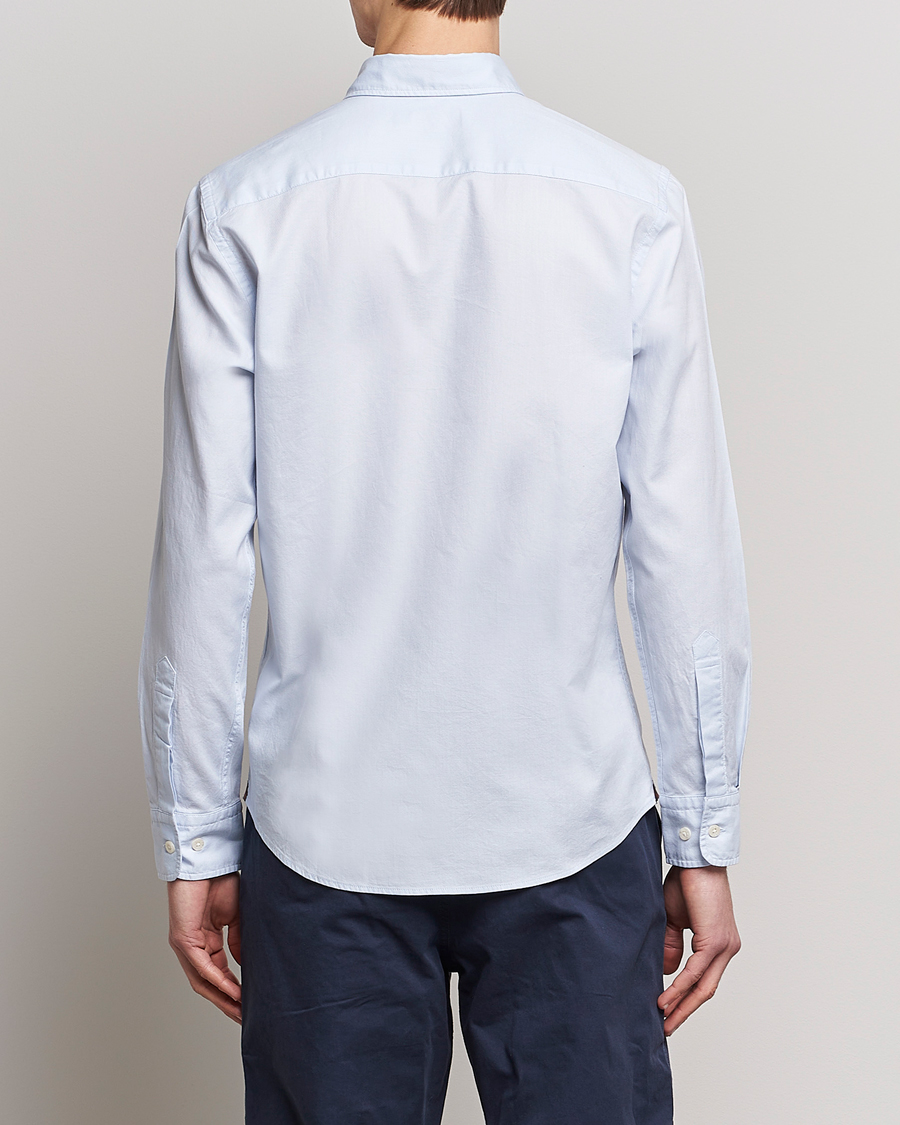 Herre | Skjorter | Morris | Structured Washed Button Down Shirt Light Blue
