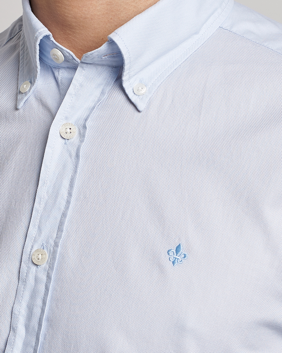 Herre | Skjorter | Morris | Structured Washed Button Down Shirt Light Blue