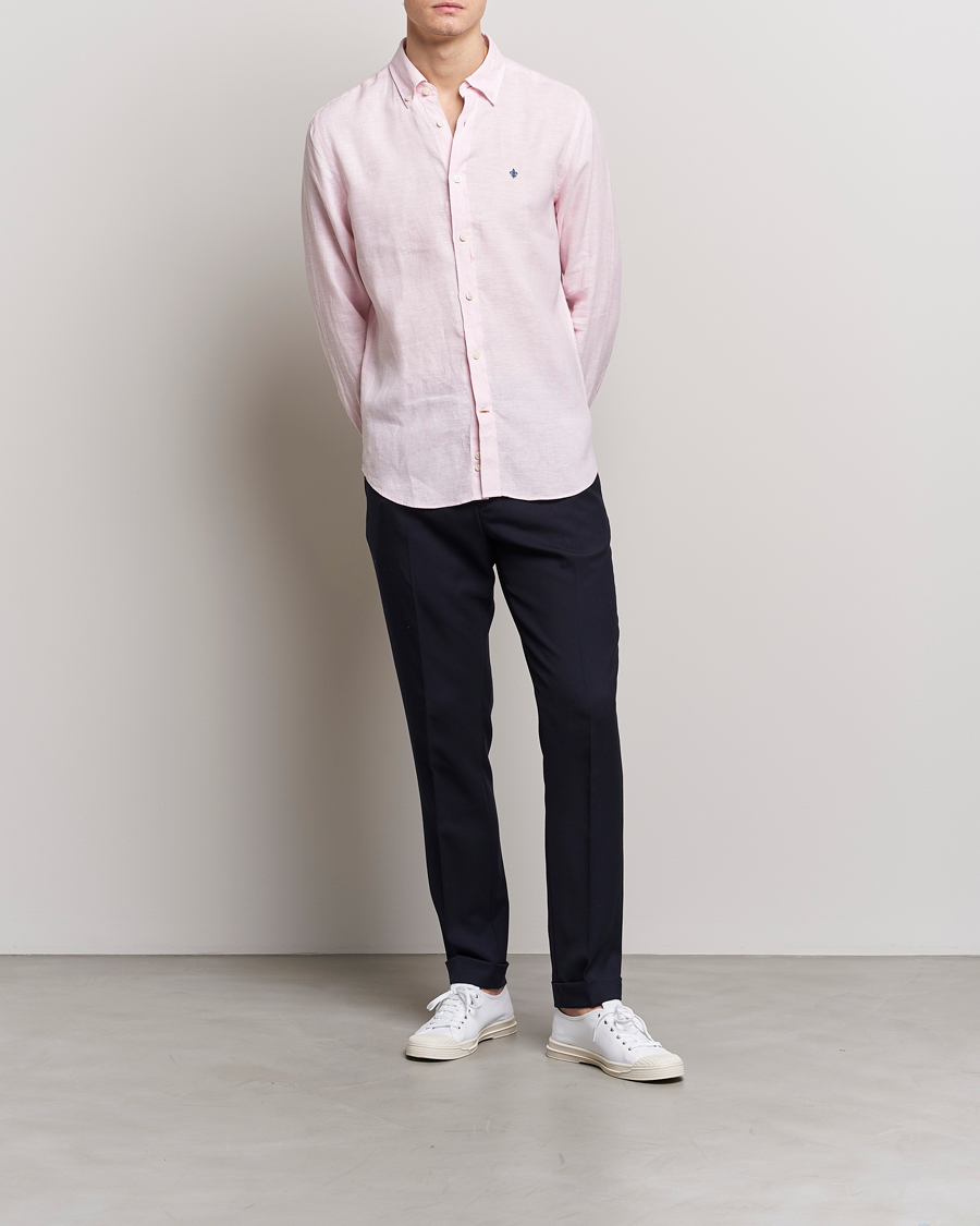 Herre | Skjorter | Morris | Douglas Linen Button Down Shirt Pink
