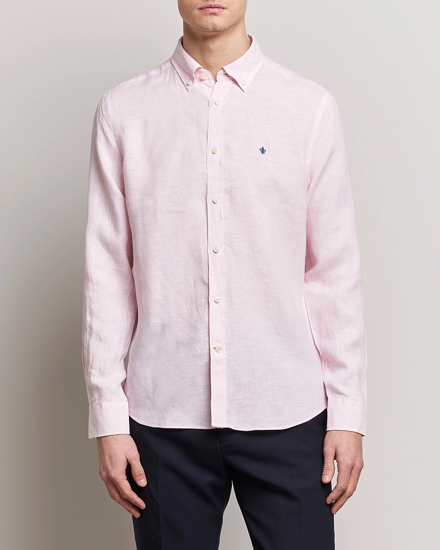 Herre | Hørskjorter | Morris | Douglas Linen Button Down Shirt Pink
