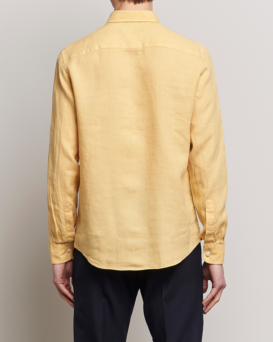 Herre | Skjorter | Morris | Douglas Linen Button Down Shirt Yellow