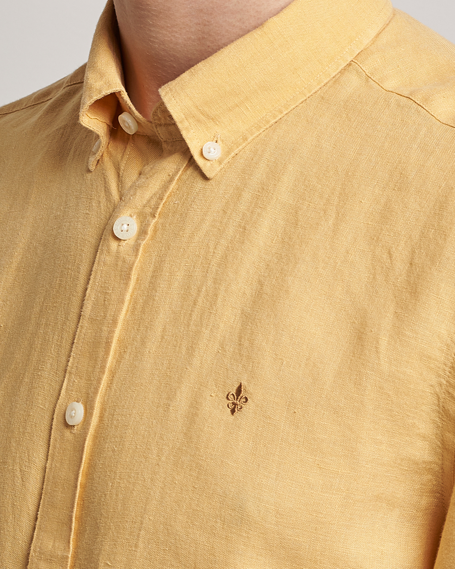 Herre | Skjorter | Morris | Douglas Linen Button Down Shirt Yellow