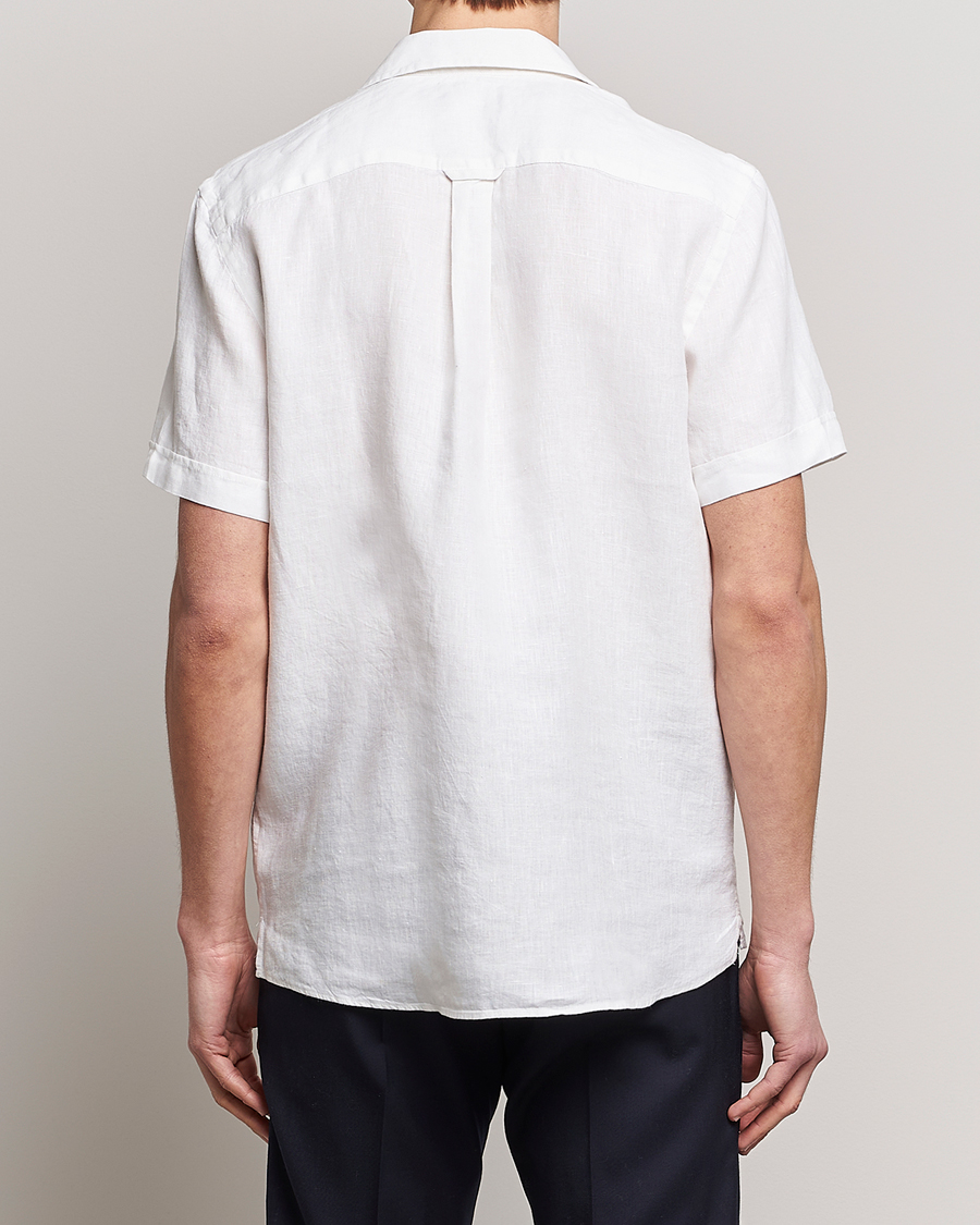 Herre | Skjorter | Morris | Douglas Linen Short Sleeve Shirt White