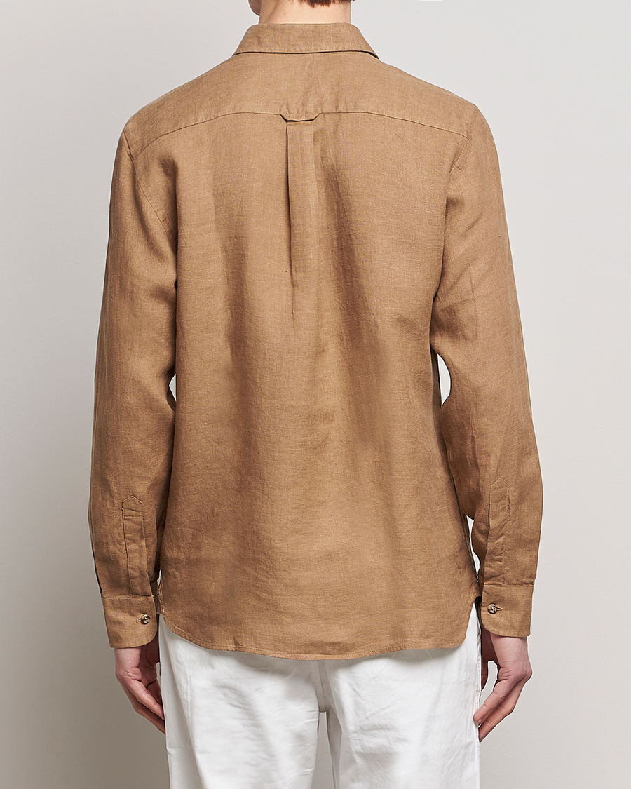 Herre | Skjorter | Morris | Safari Linen Shirt Khaki Brown