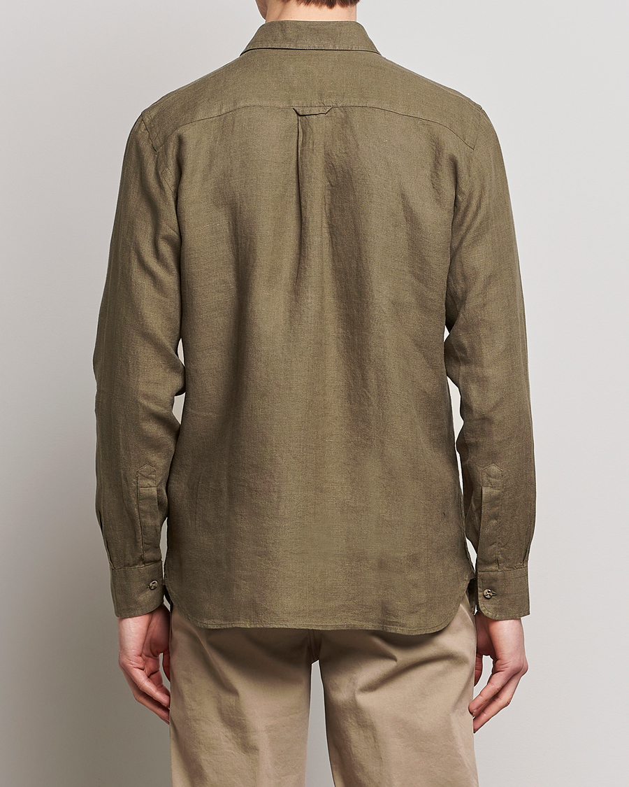 Herre | Skjorter | Morris | Safari Linen Shirt Dark Green