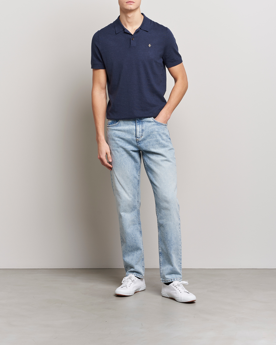 Herre | Polotrøjer | Morris | Harold Cotton/Linen Summer Polo Navy