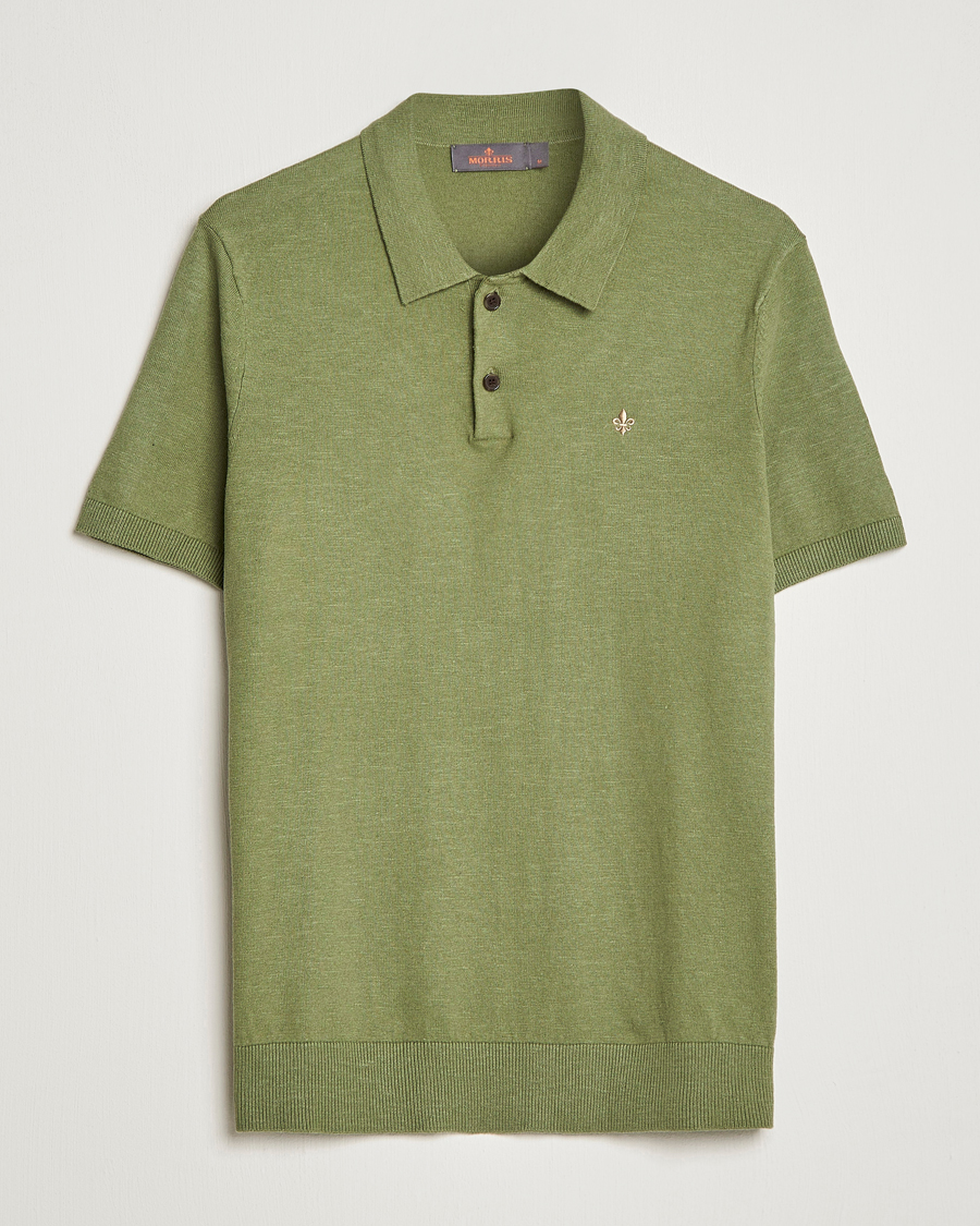 Herre | Polotrøjer | Morris | Harold Cotton/Linen Summer Polo Sage Green