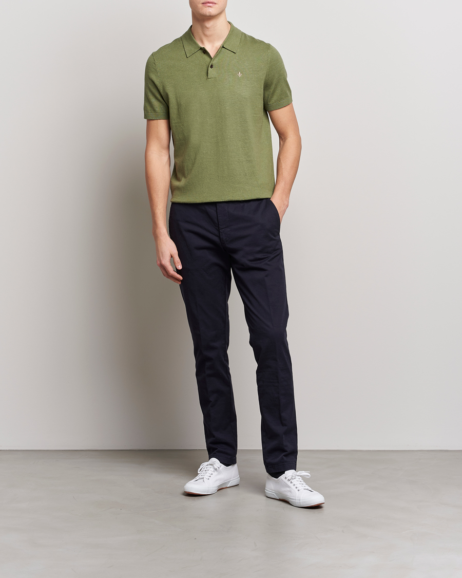 Herre | Polotrøjer | Morris | Harold Cotton/Linen Summer Polo Sage Green