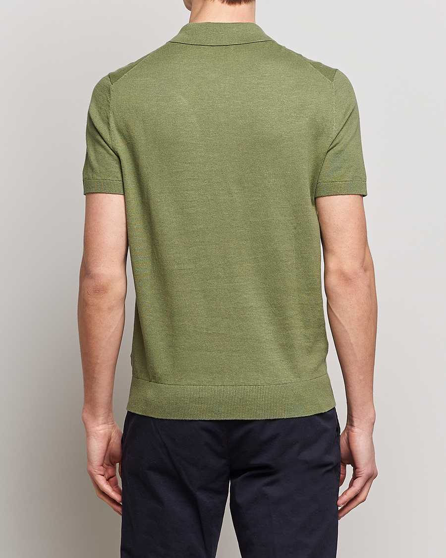 Herre | Polotrøjer | Morris | Harold Cotton/Linen Summer Polo Sage Green