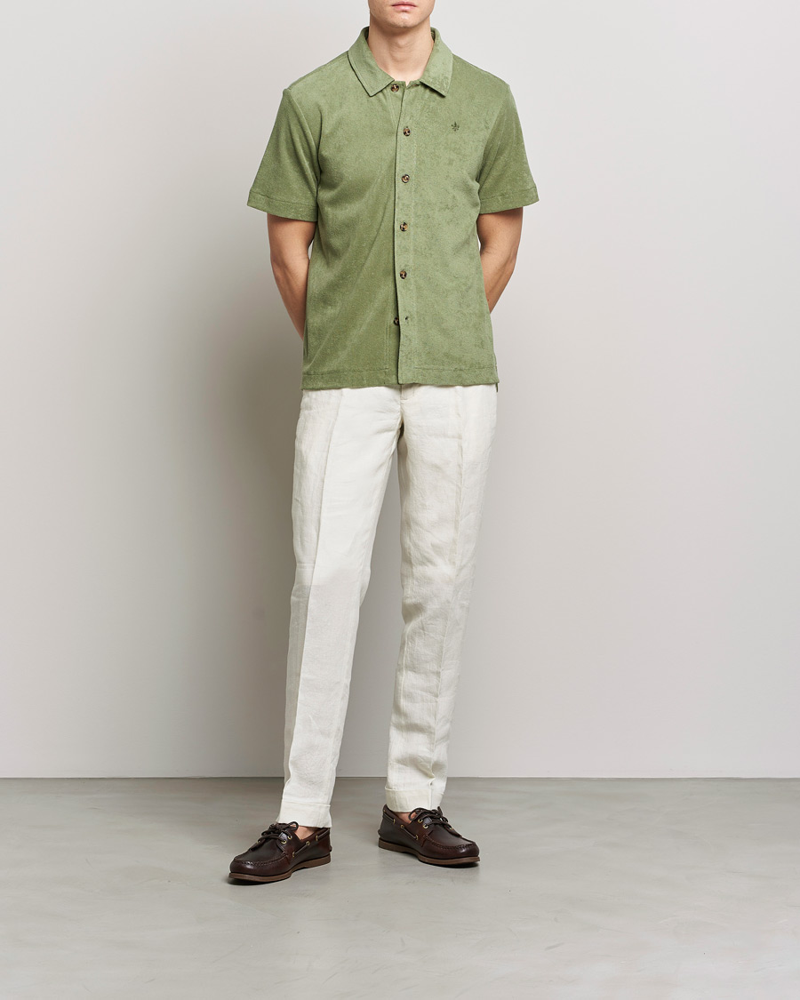 Herre | Skjorter | Morris | Hunter Terry Short Sleeve Shirt Sage Green