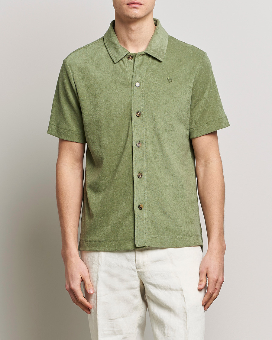 Herre | Skjorter | Morris | Hunter Terry Short Sleeve Shirt Sage Green