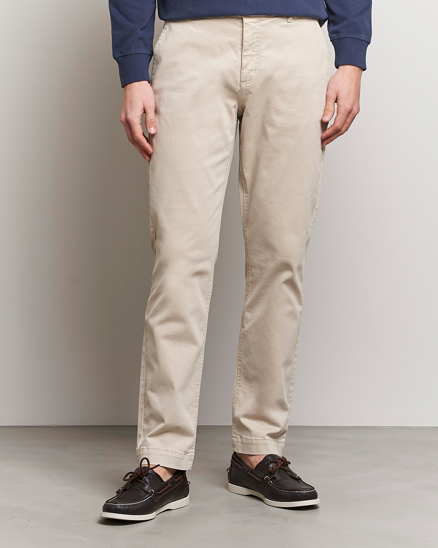 Herre | Bukser | Morris | Jeffrey Brushed Chinos Khaki